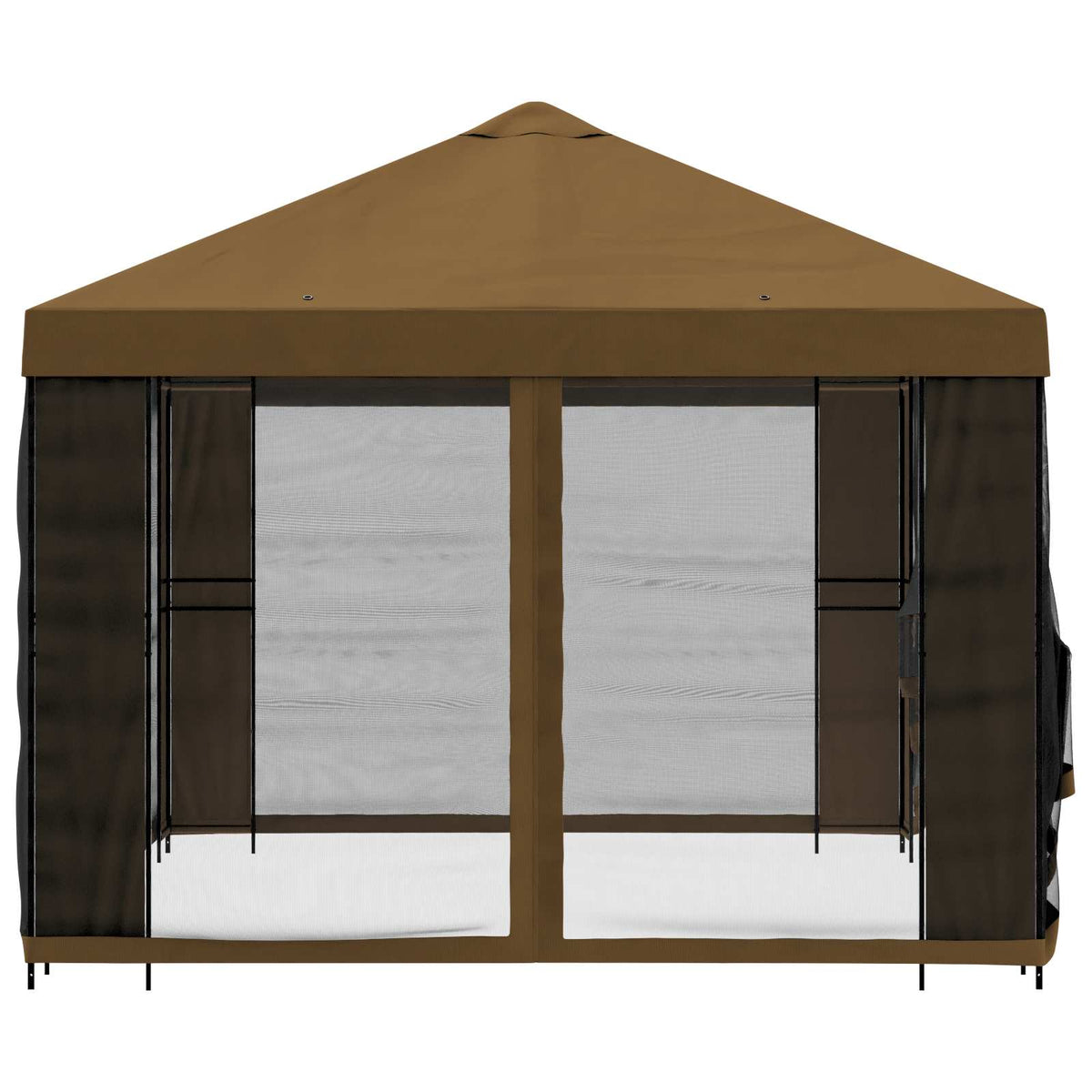 Garten Pavillon mit Seitenwänden 4 x 3 m Taupe