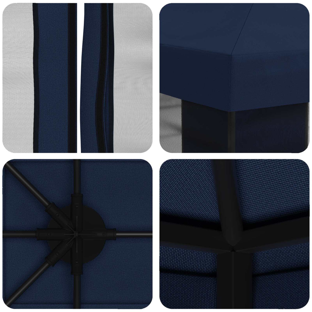 Garten Pavillon mit Seitenwänden 4 x 3 m Blau
