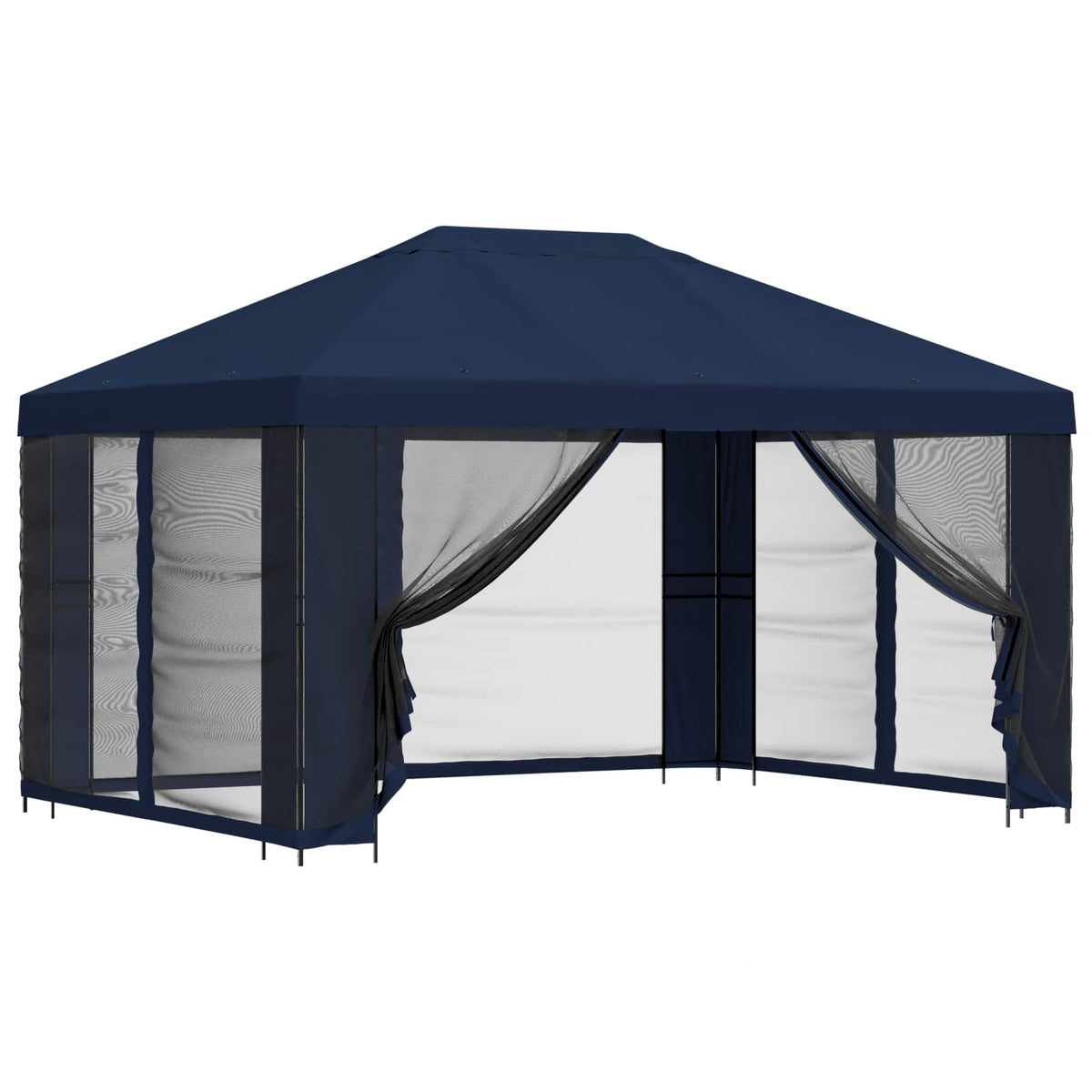 Garten Pavillon mit Seitenwänden 4 x 3 m Blau