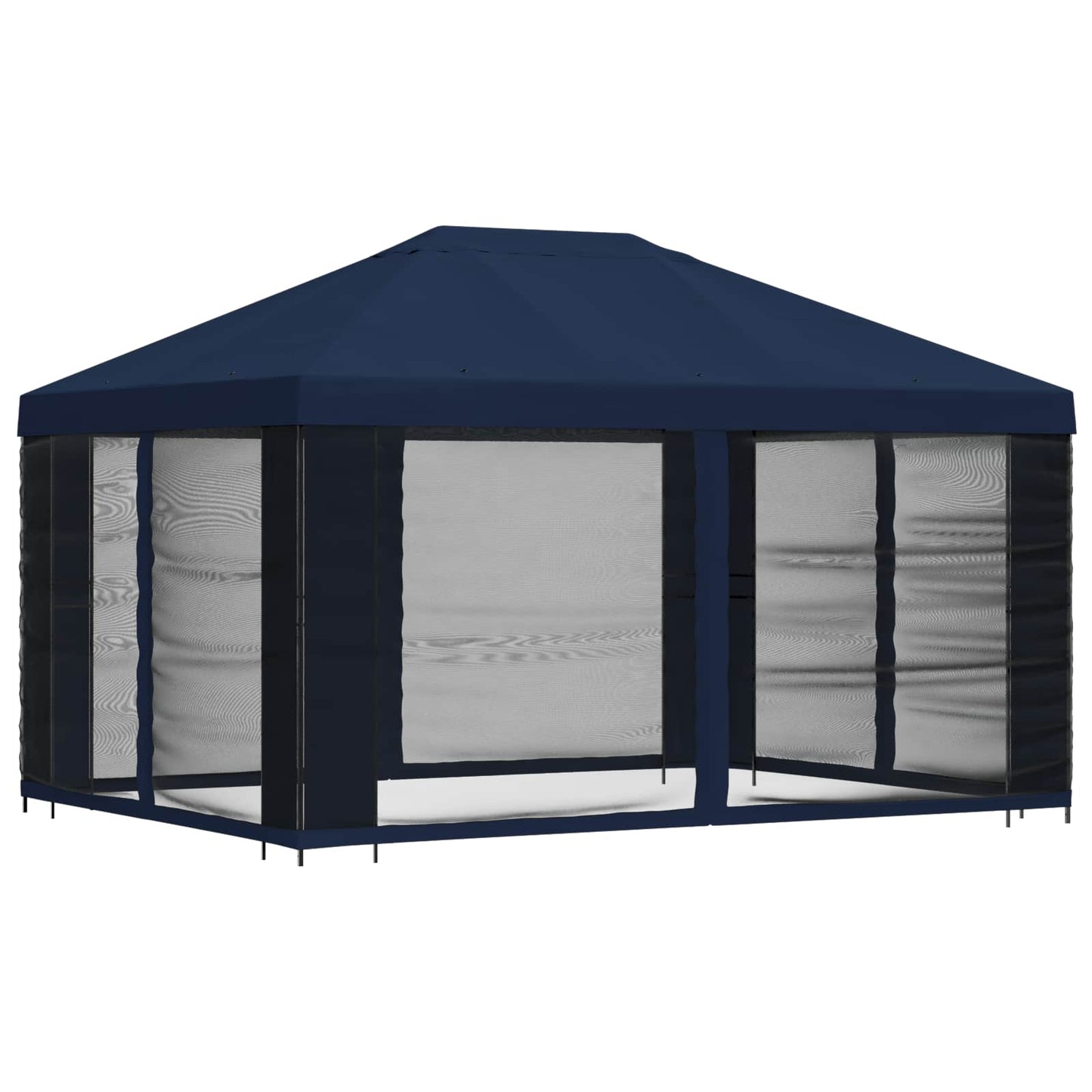 Garten Pavillon mit Seitenwänden 4 x 3 m Blau