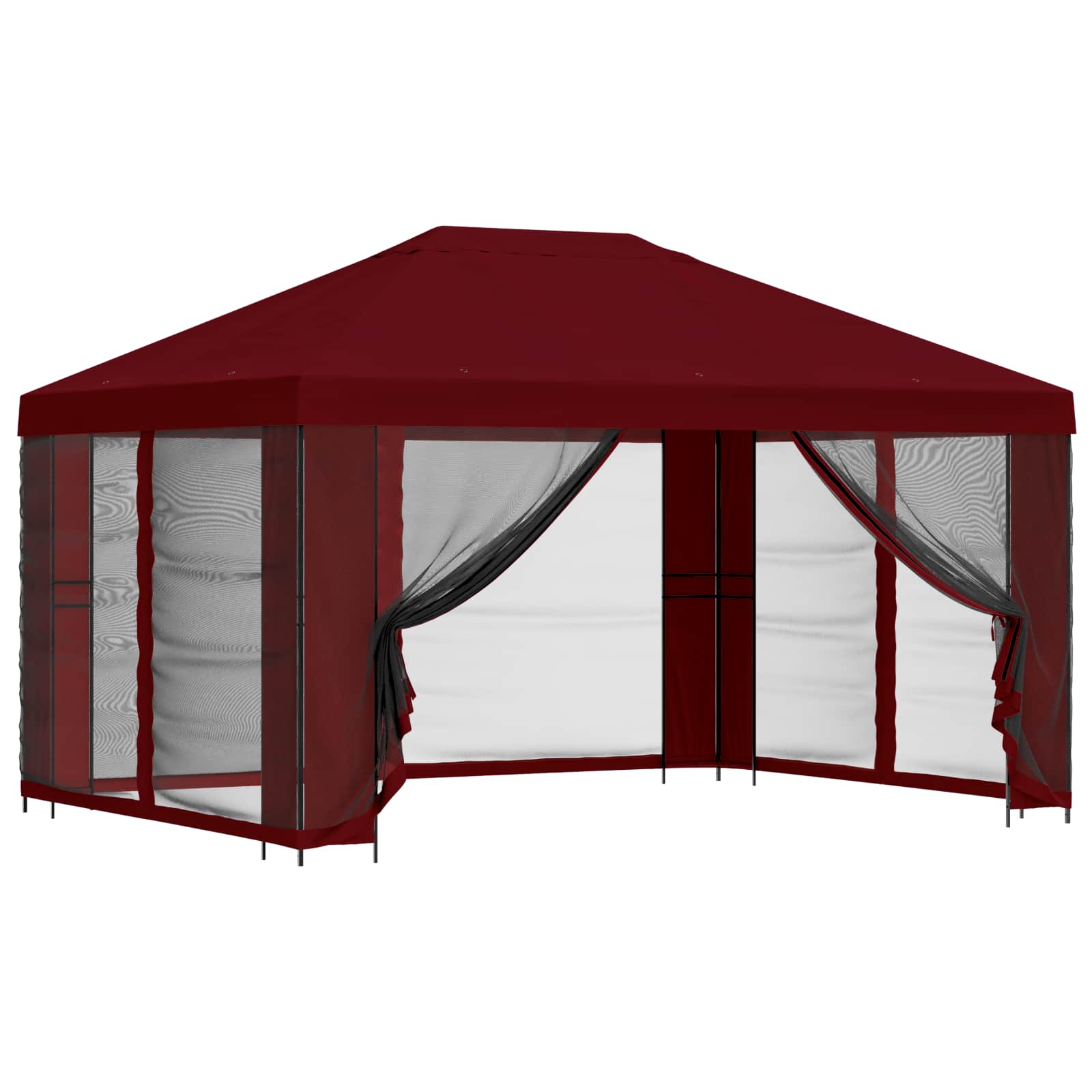 Garten Pavillon mit Seitenwänden 4 x 3 m Bordeauxrot