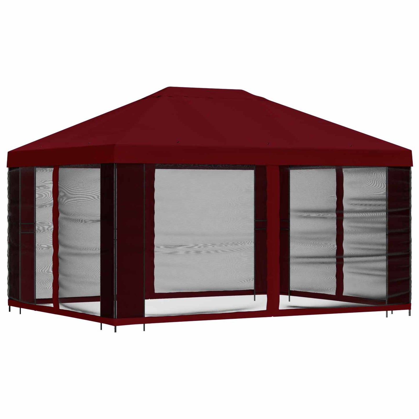 Garten Pavillon mit Seitenwänden 4 x 3 m Bordeauxrot
