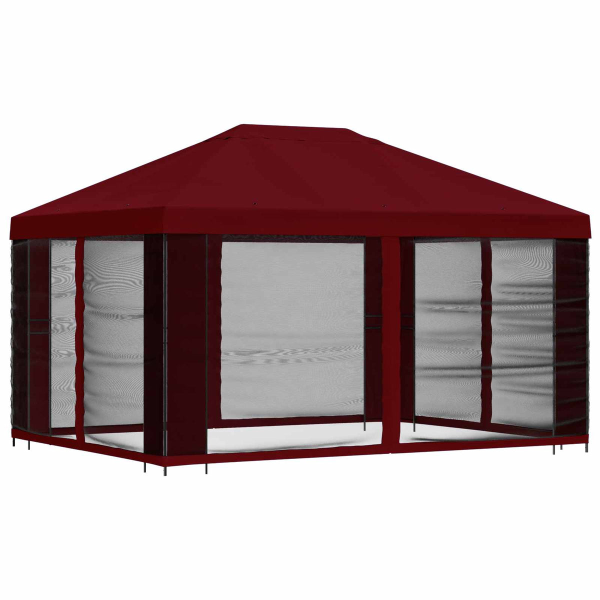 Garten Pavillon mit Seitenwänden 4 x 3 m Bordeauxrot