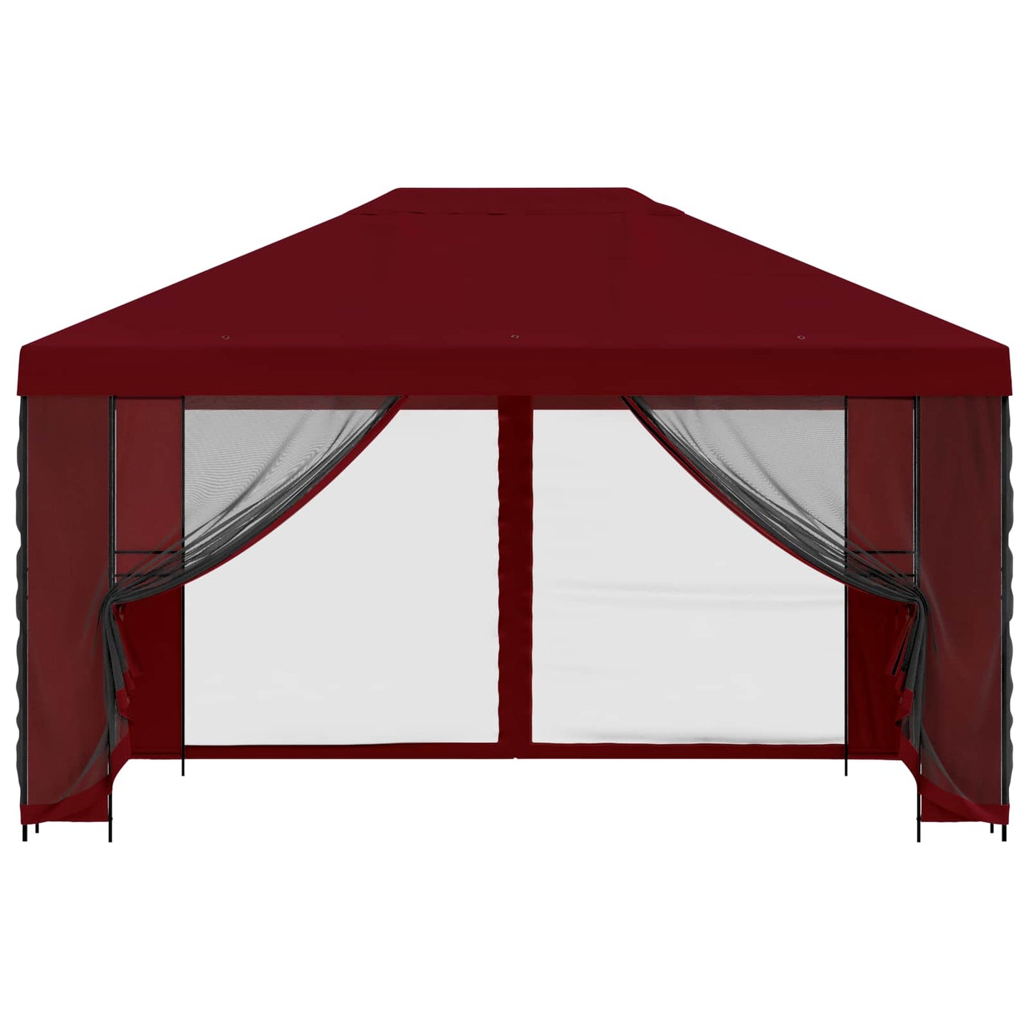 Garten Pavillon mit Seitenwänden 4 x 3 m Bordeauxrot