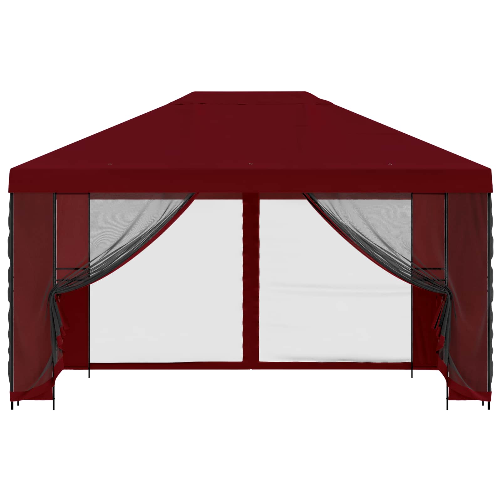 Garten Pavillon mit Seitenwänden 4 x 3 m Bordeauxrot