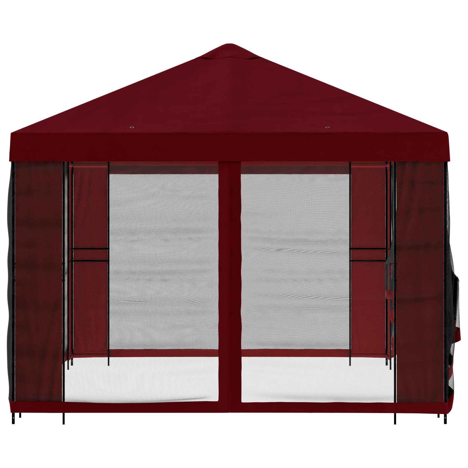 Garten Pavillon mit Seitenwänden 4 x 3 m Bordeauxrot