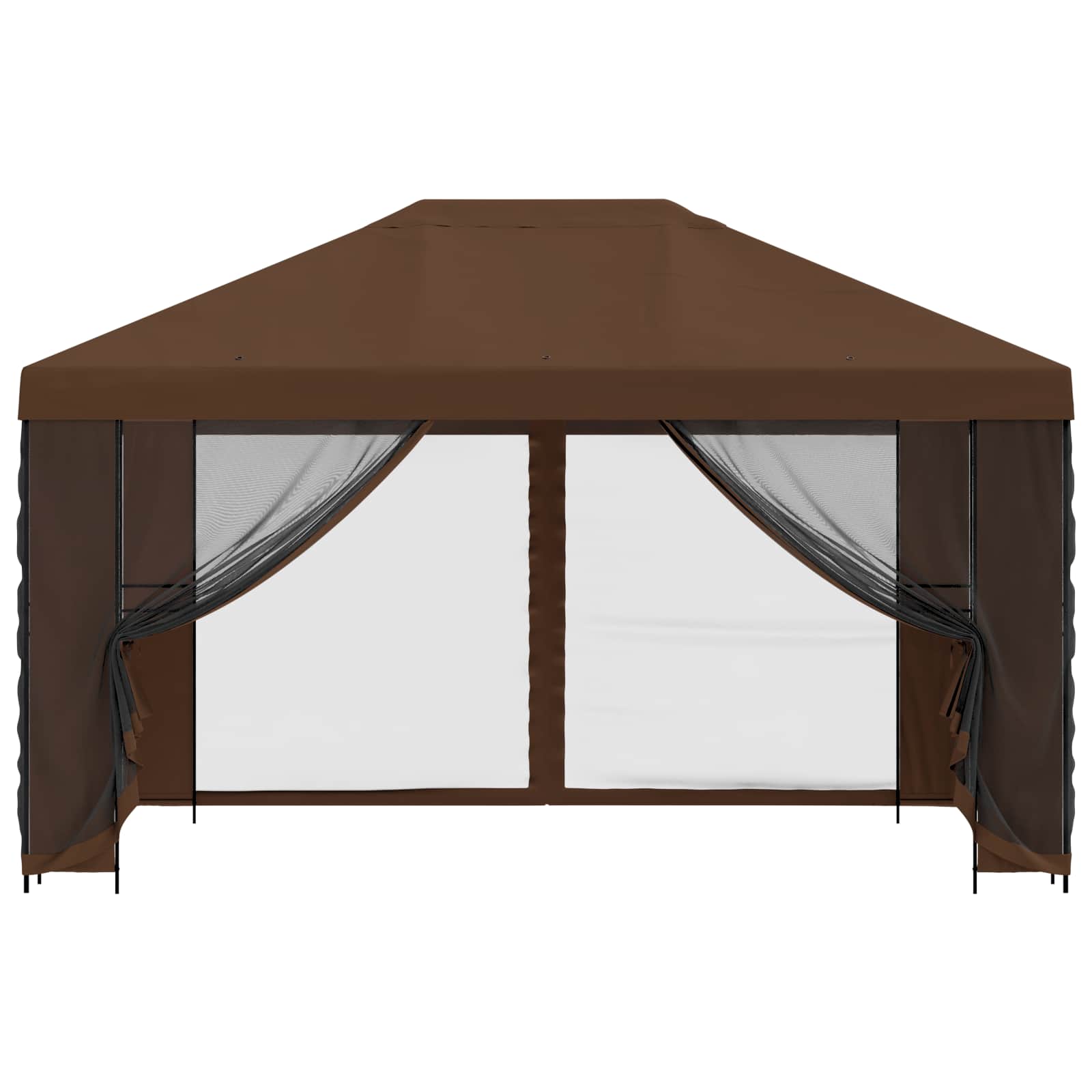 Garten Pavillon mit Seitenwänden 4 x 3 m Braun