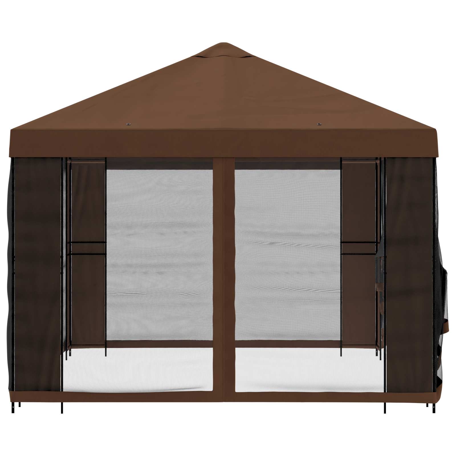 Garten Pavillon mit Seitenwänden 4 x 3 m Braun