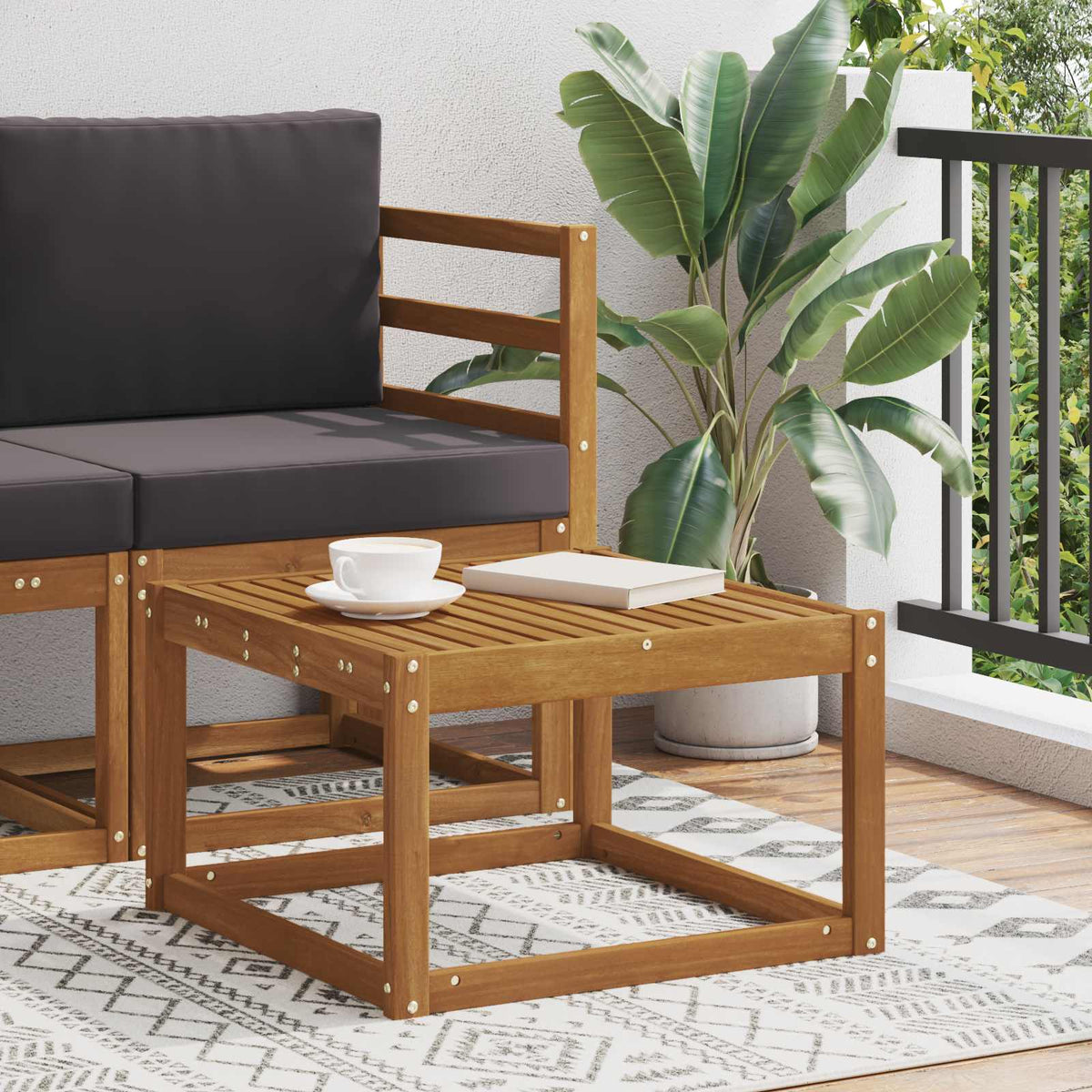Tisch für Outdoor Massivholz Akazie Natur 59 x 59 x 37 cm