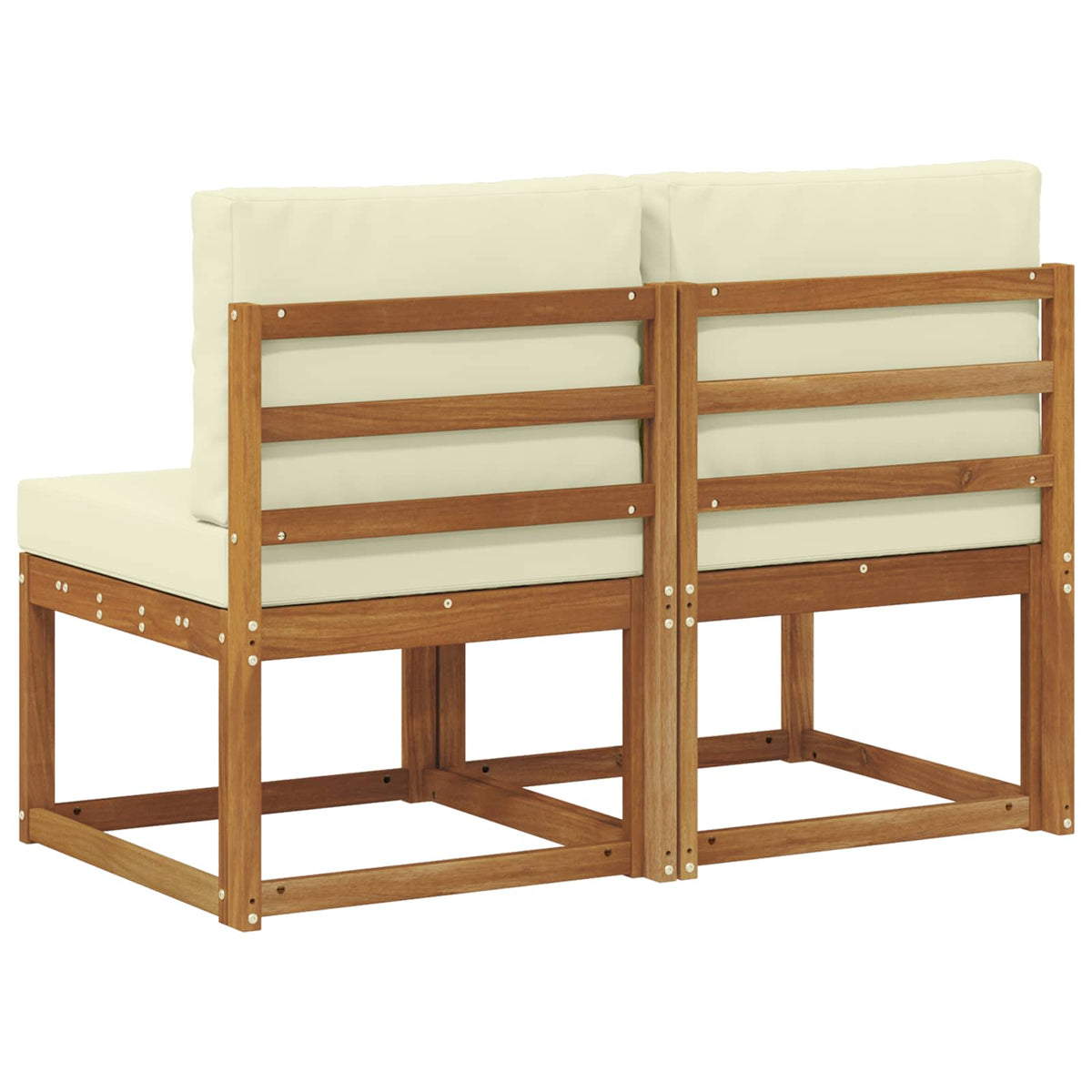 2 Stück Outdoor Mittelsofa Massivholz Akazie