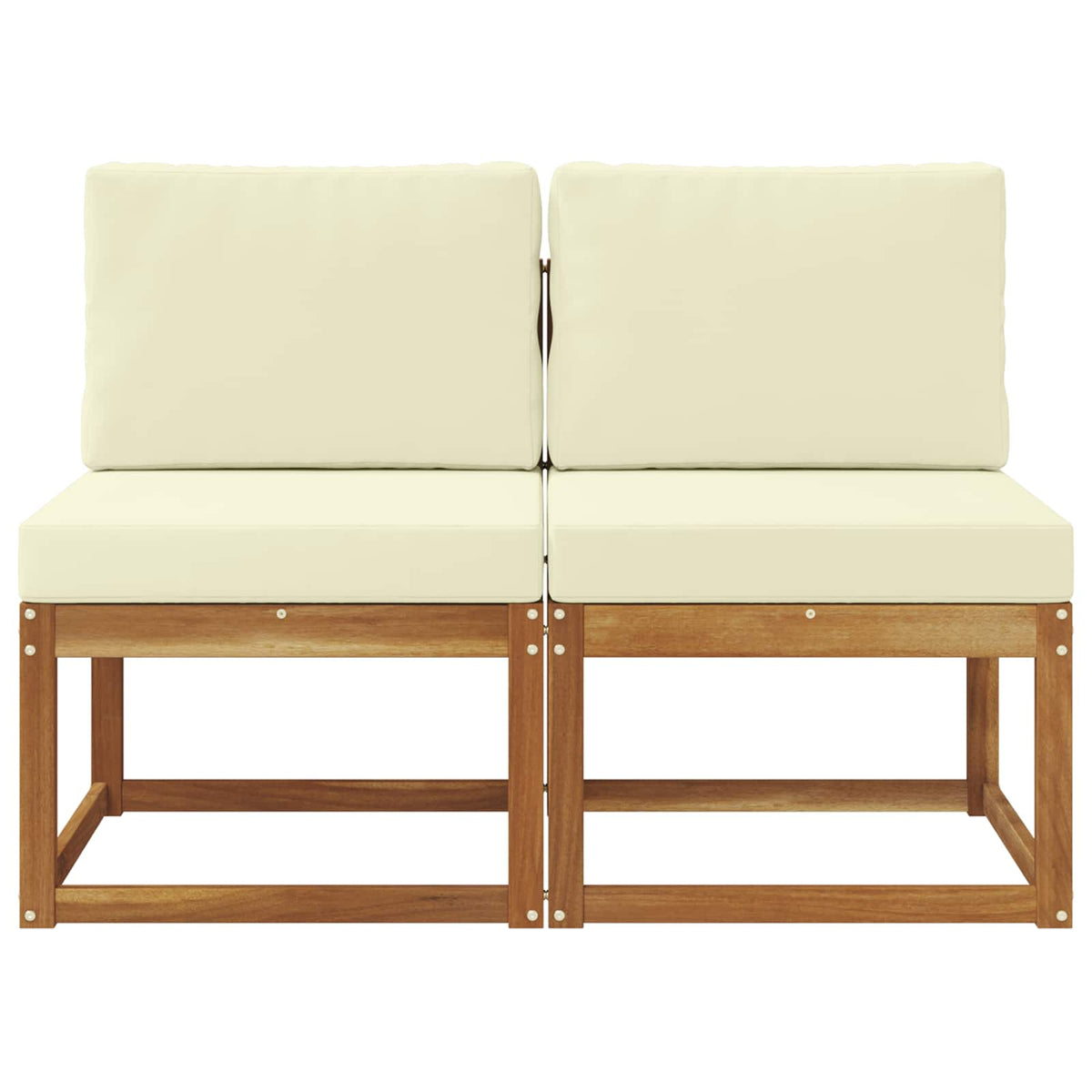 2 Stück Outdoor Mittelsofa Massivholz Akazie