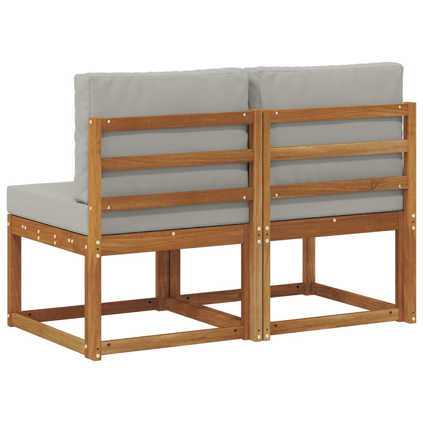 2 Stück Outdoor Mittelsofa Massivholz Akazie Natur