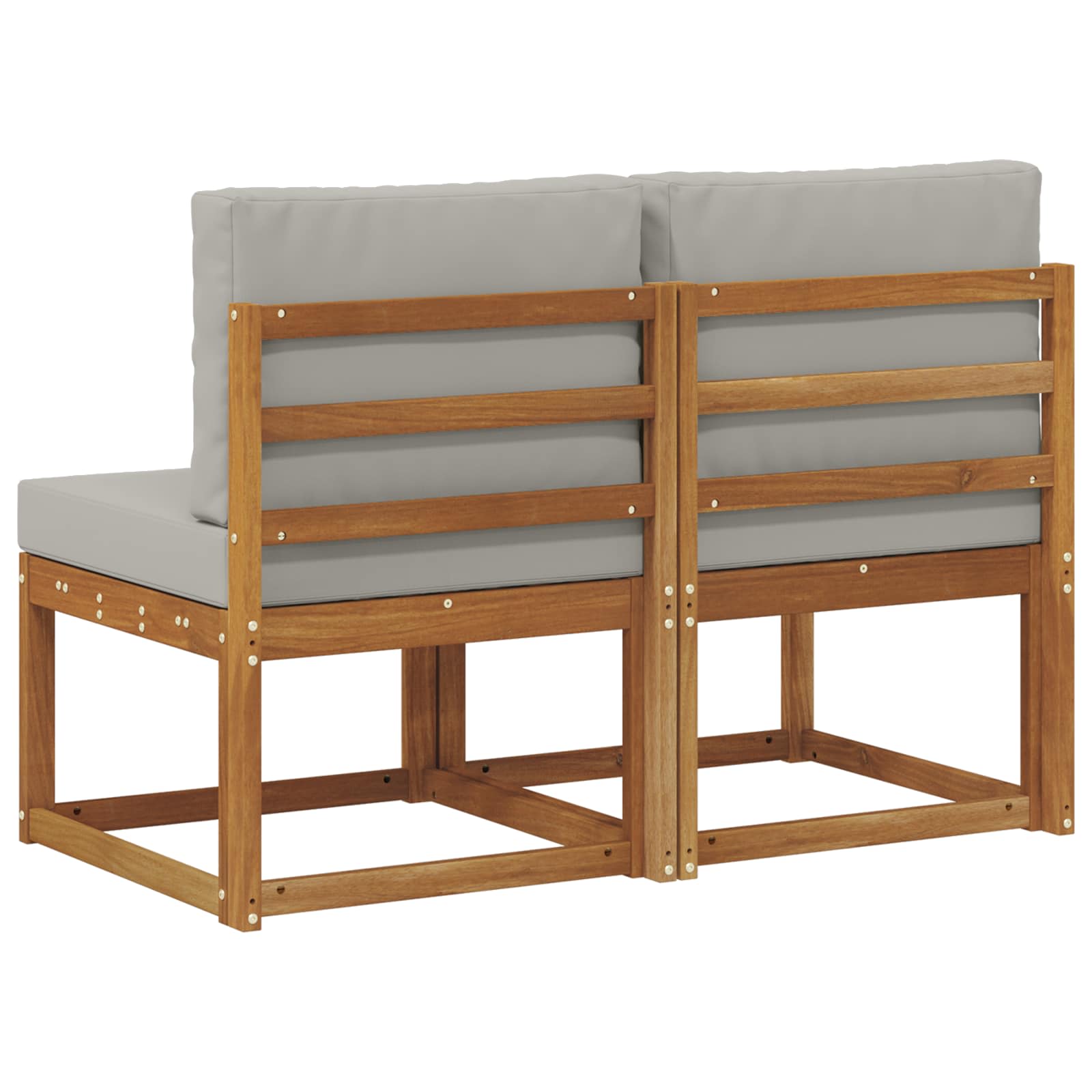 2 Stück Outdoor Mittelsofa Massivholz Akazie Natur