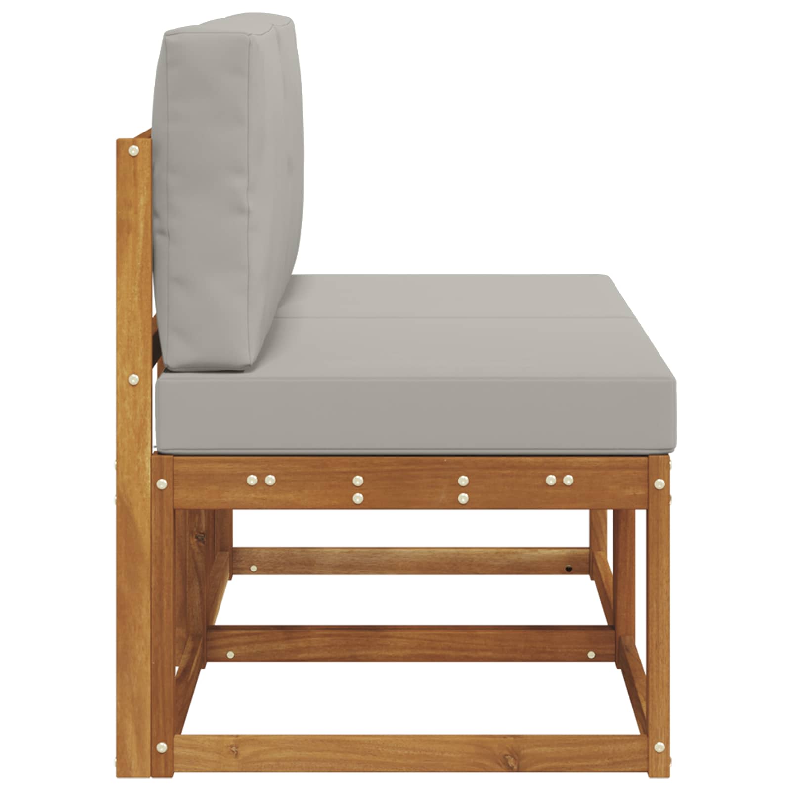 2 Stück Outdoor Mittelsofa Massivholz Akazie Natur