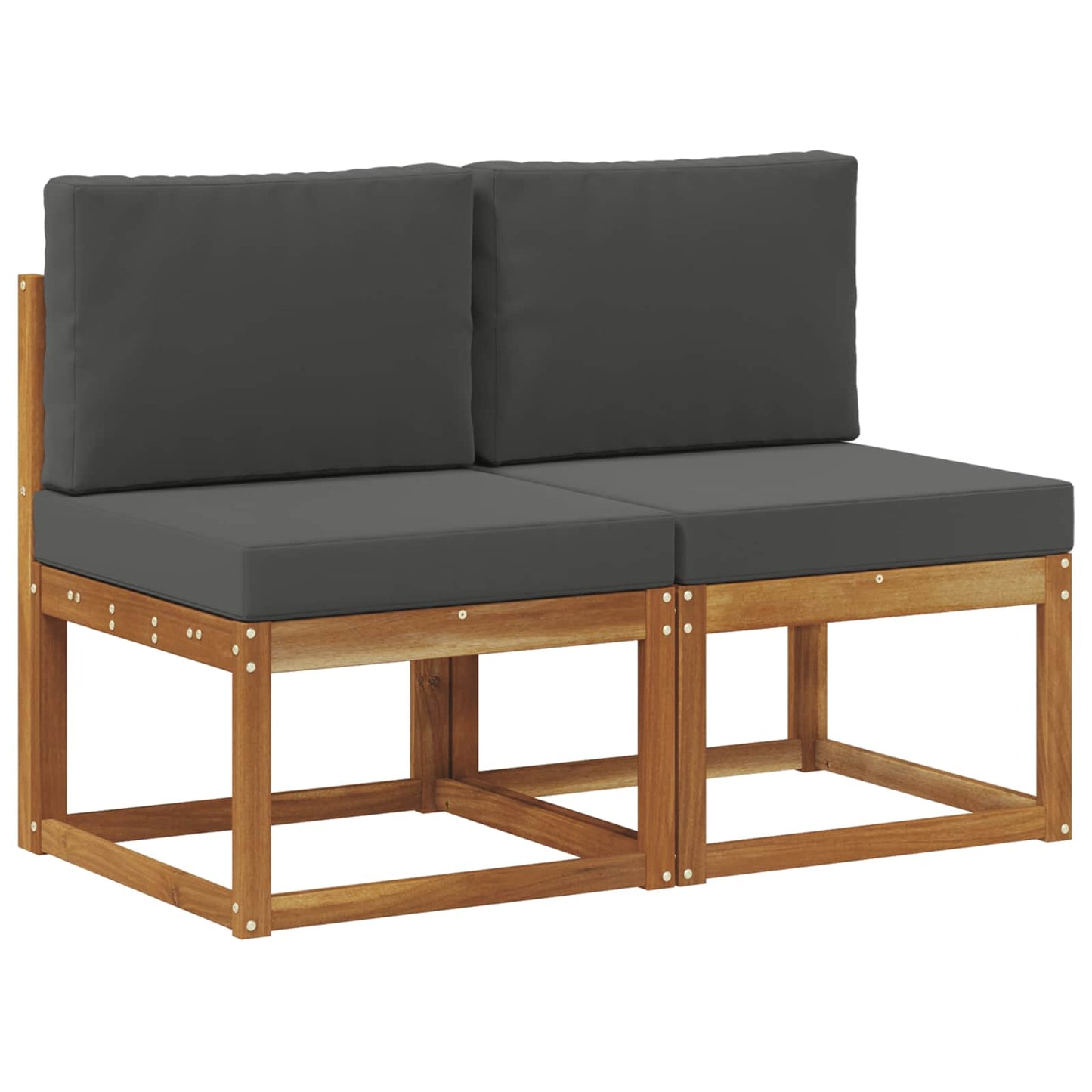 2 Stück Outdoor Mittelsofa Massivholz Akazie