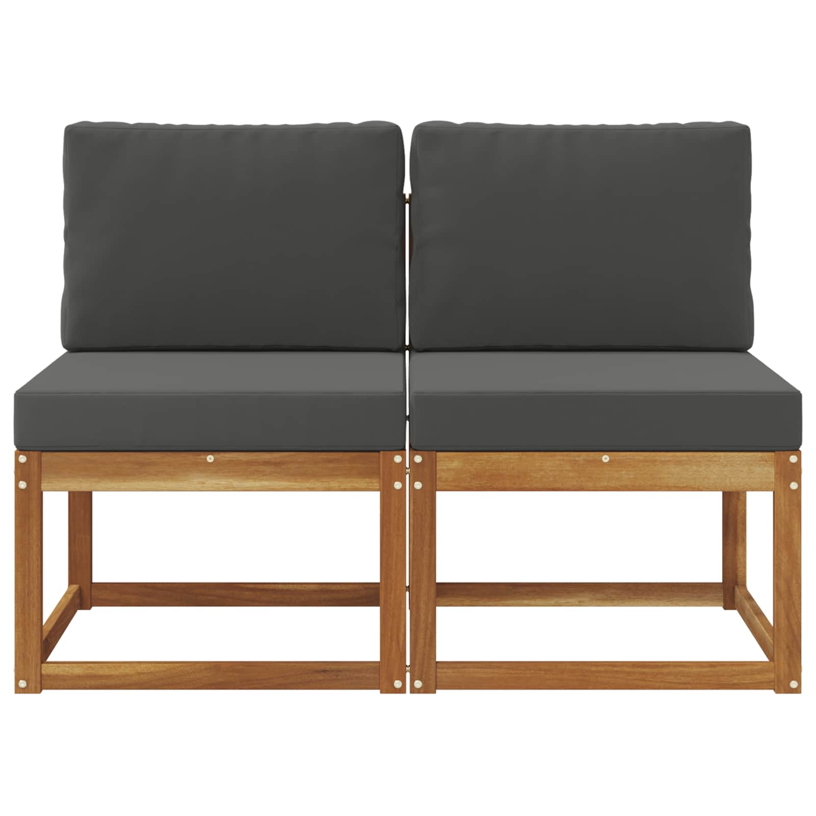 2 Stück Outdoor Mittelsofa Massivholz Akazie