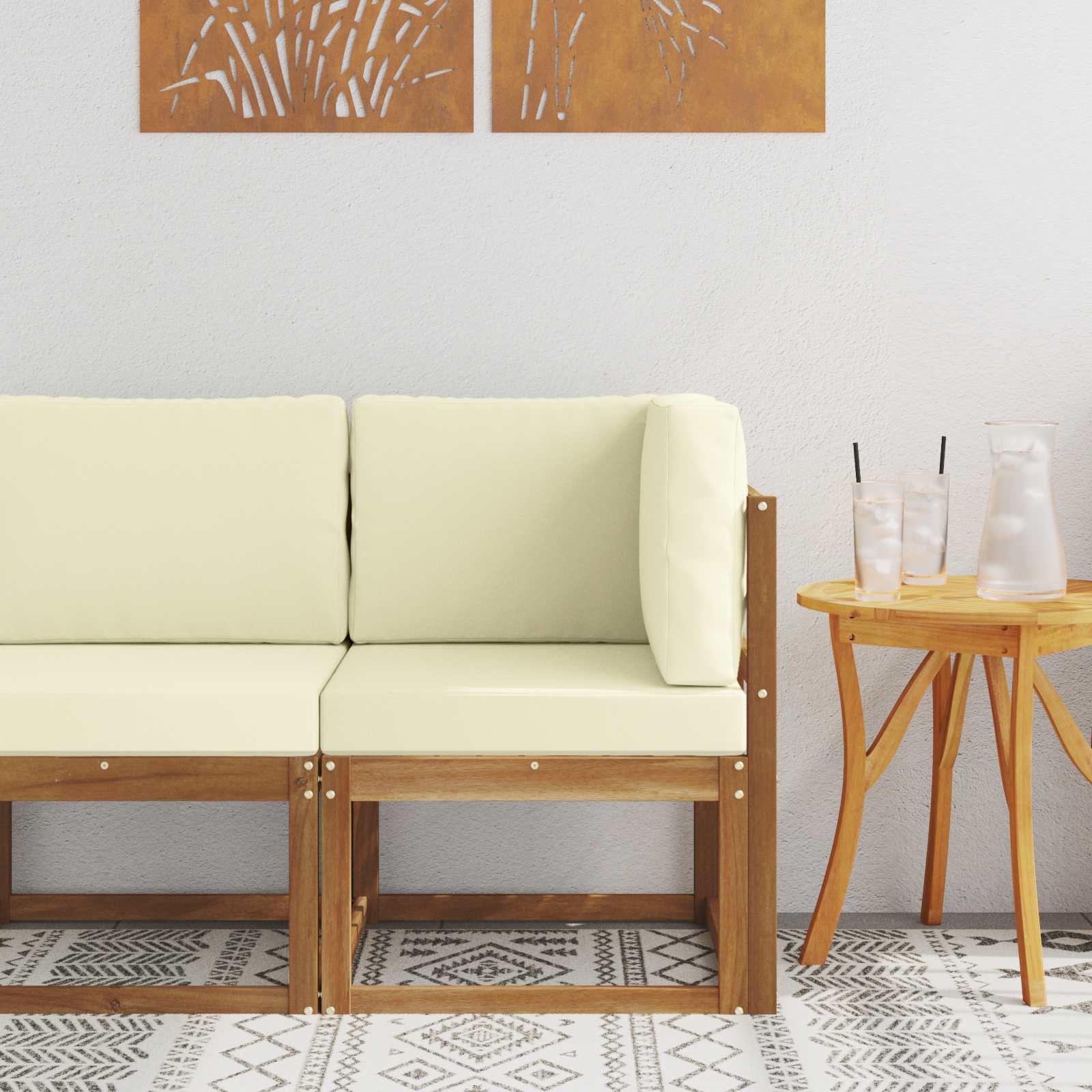 Outdoor Ecksofa Massivholz Akazie