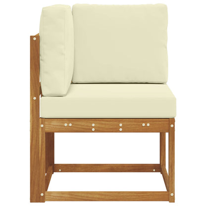 Outdoor Ecksofa Massivholz Akazie Natural and Cream