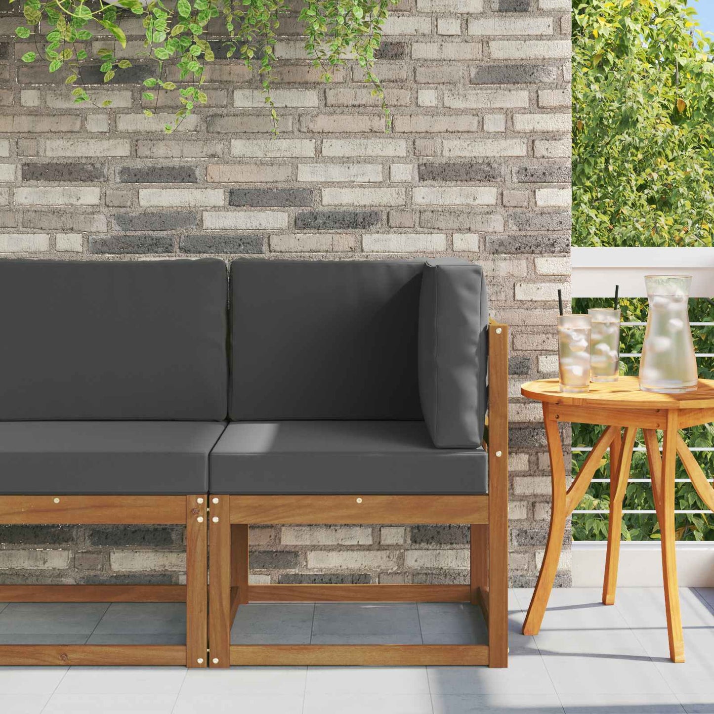 Outdoor Ecksofa Massivholz Akazie