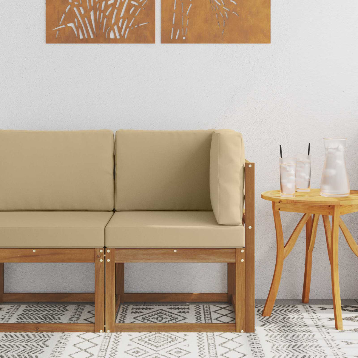 Outdoor Ecksofa Massivholz Akazie