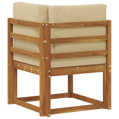 Outdoor Ecksofa Massivholz Akazie Natural and Beige