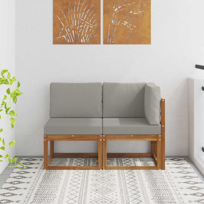 Outdoor Mittel- und Ecksofa 2 stk. 2-Sitzer Massivholz Akazie