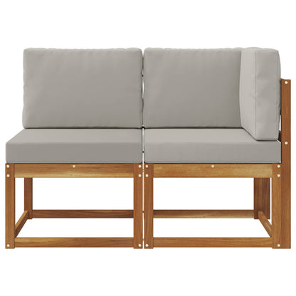 Outdoor Mittel- und Ecksofa 2 stk. 2-Sitzer Massivholz Akazie