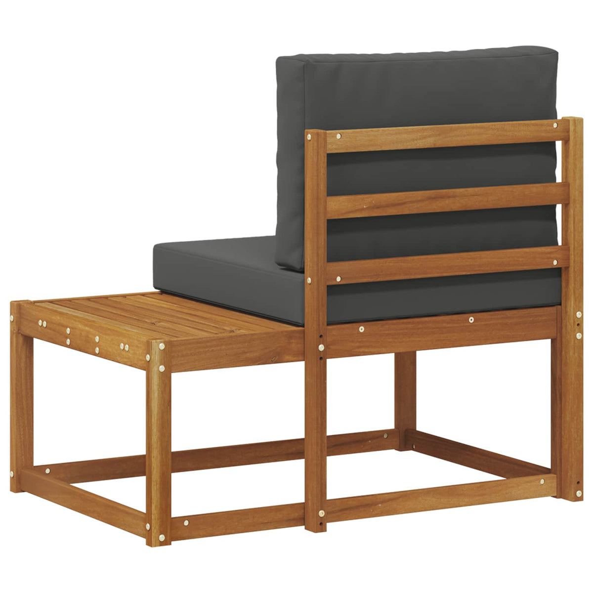 Outdoor End Sofa mit Kissen Natur und Anthrazit 91 x 63 x 73 cm