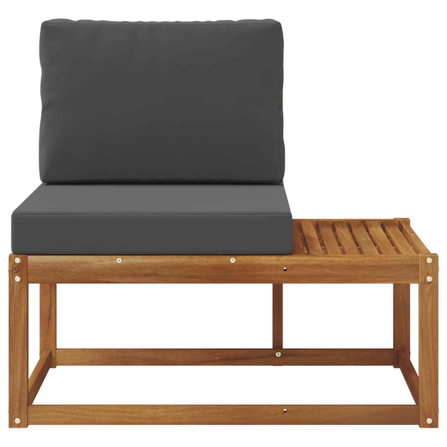 Outdoor End Sofa mit Kissen Natur und Anthrazit 91 x 63 x 73 cm