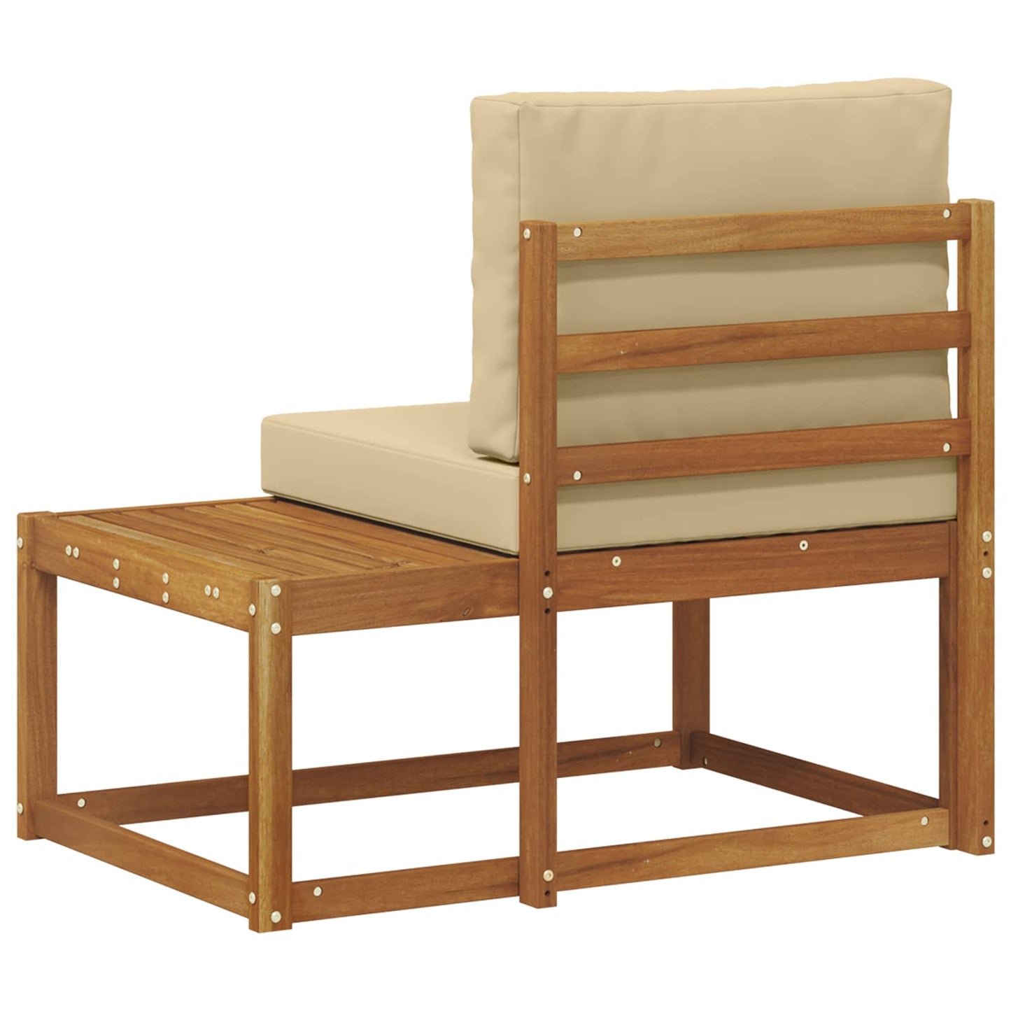 Outdoor End Sofa Natur 91 x 63 x 73 cm Massivholz Akazie