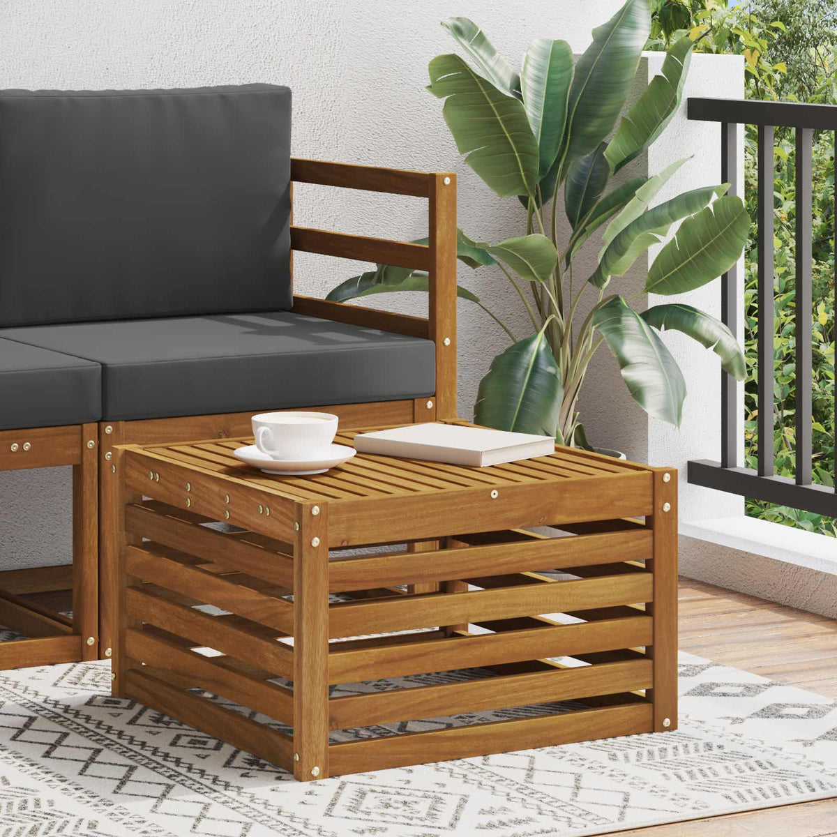 Tisch für Outdoor Massivholz Akazie Natur 59 x 59 x 37 cm