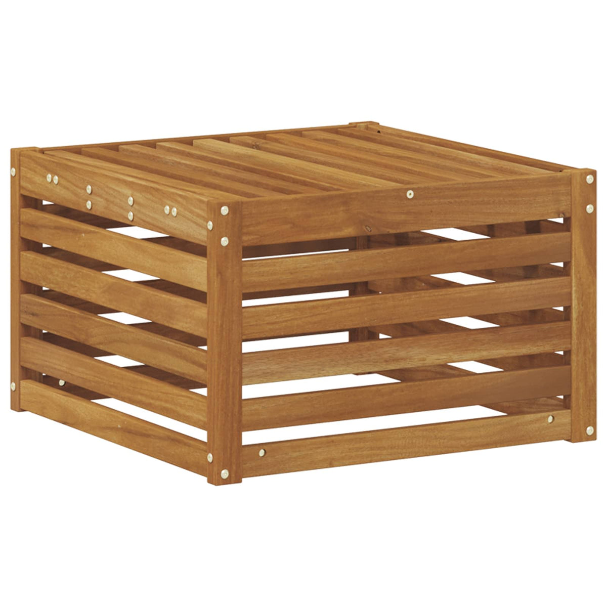 Outdoor-Fußhocker Massivholz Akazie Natur 59 x 59 x 37 cm