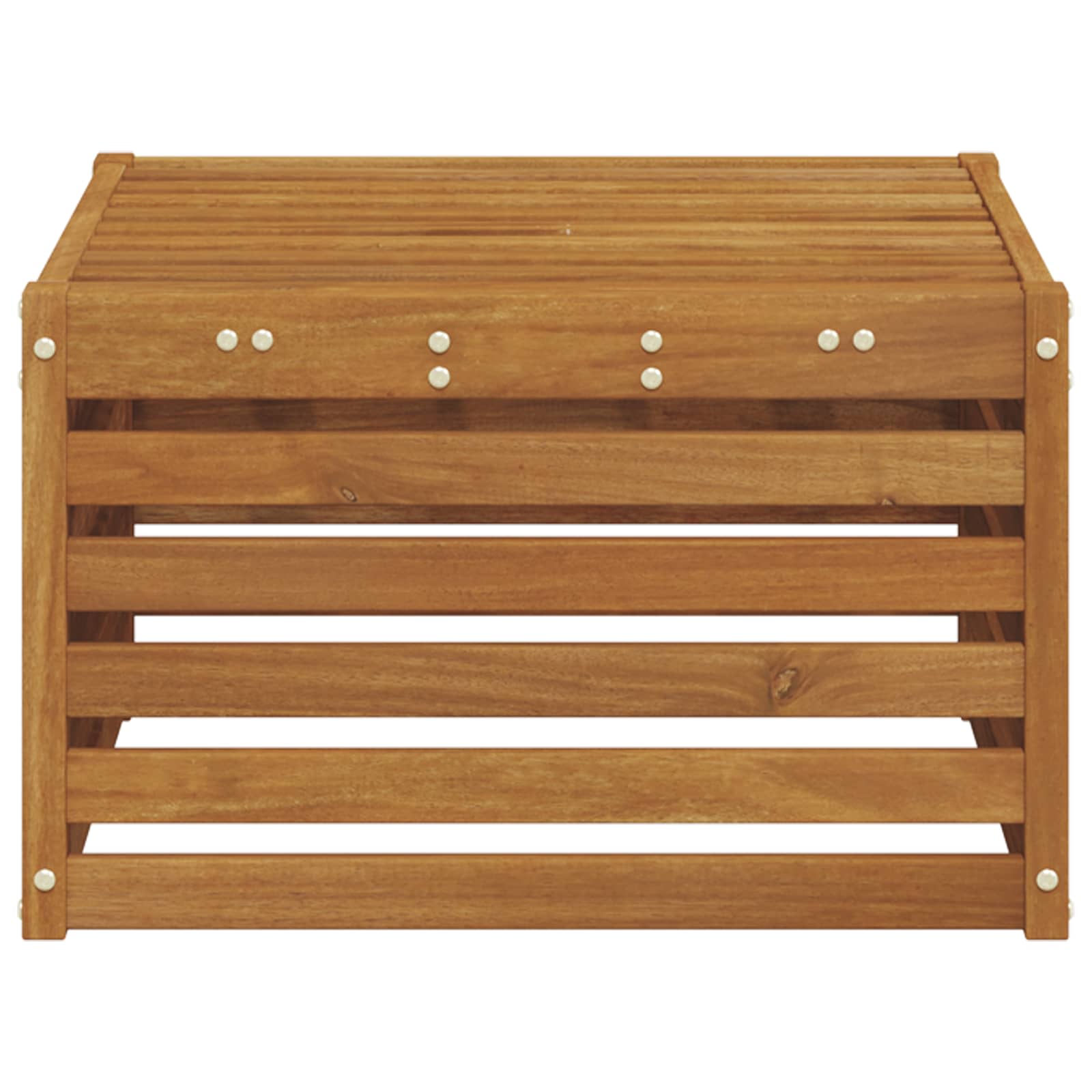 Outdoor-Fußhocker Massivholz Akazie Natur 59 x 59 x 37 cm