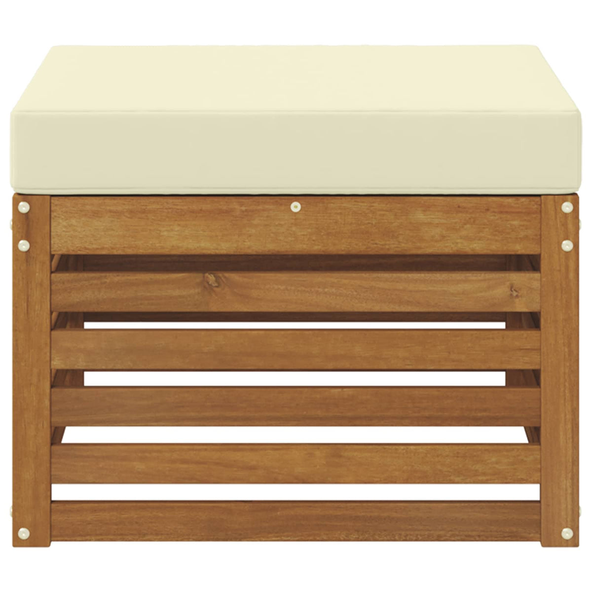 Outdoor-Fußhocker Massivholz Akazie Natur