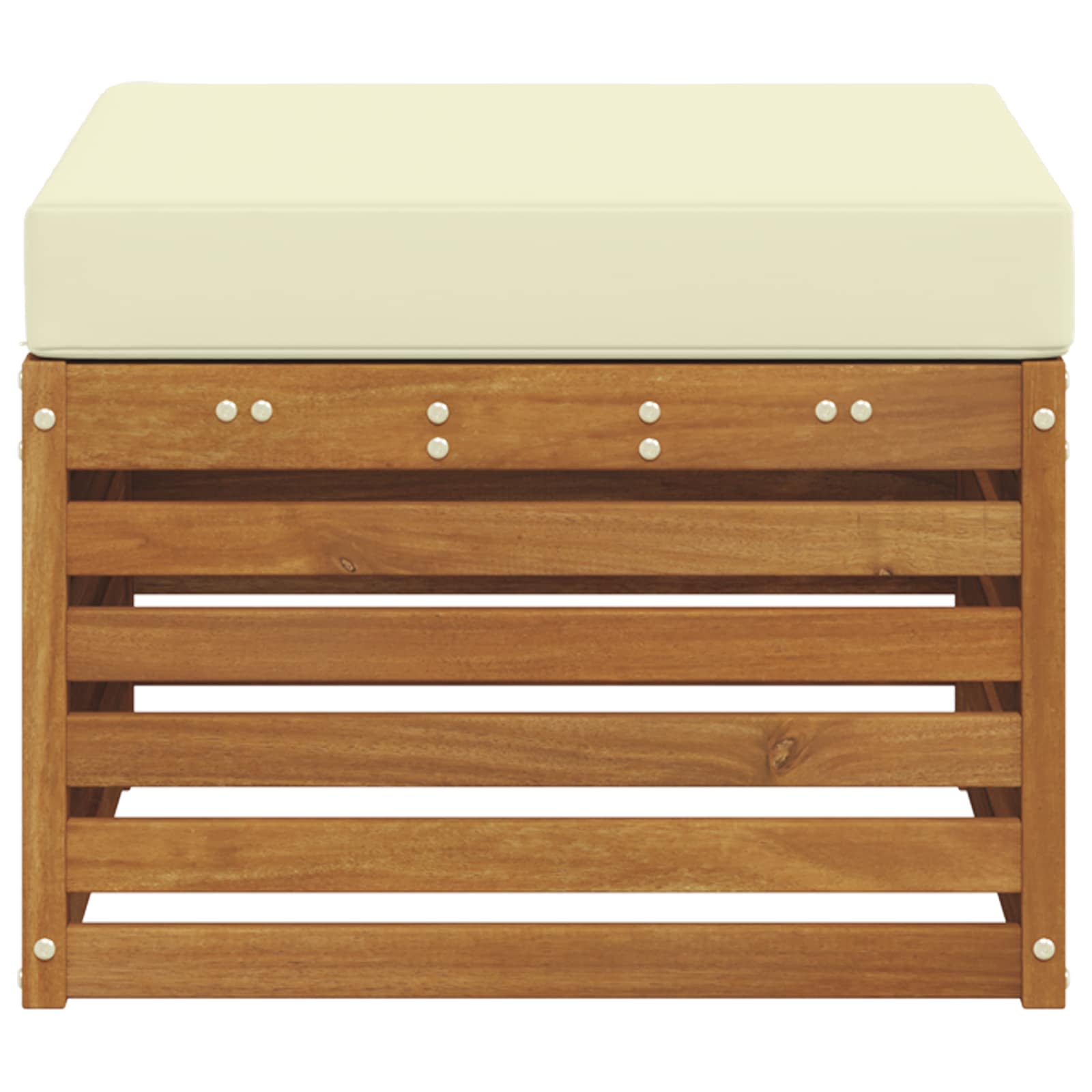 Outdoor-Fußhocker Massivholz Akazie Natur