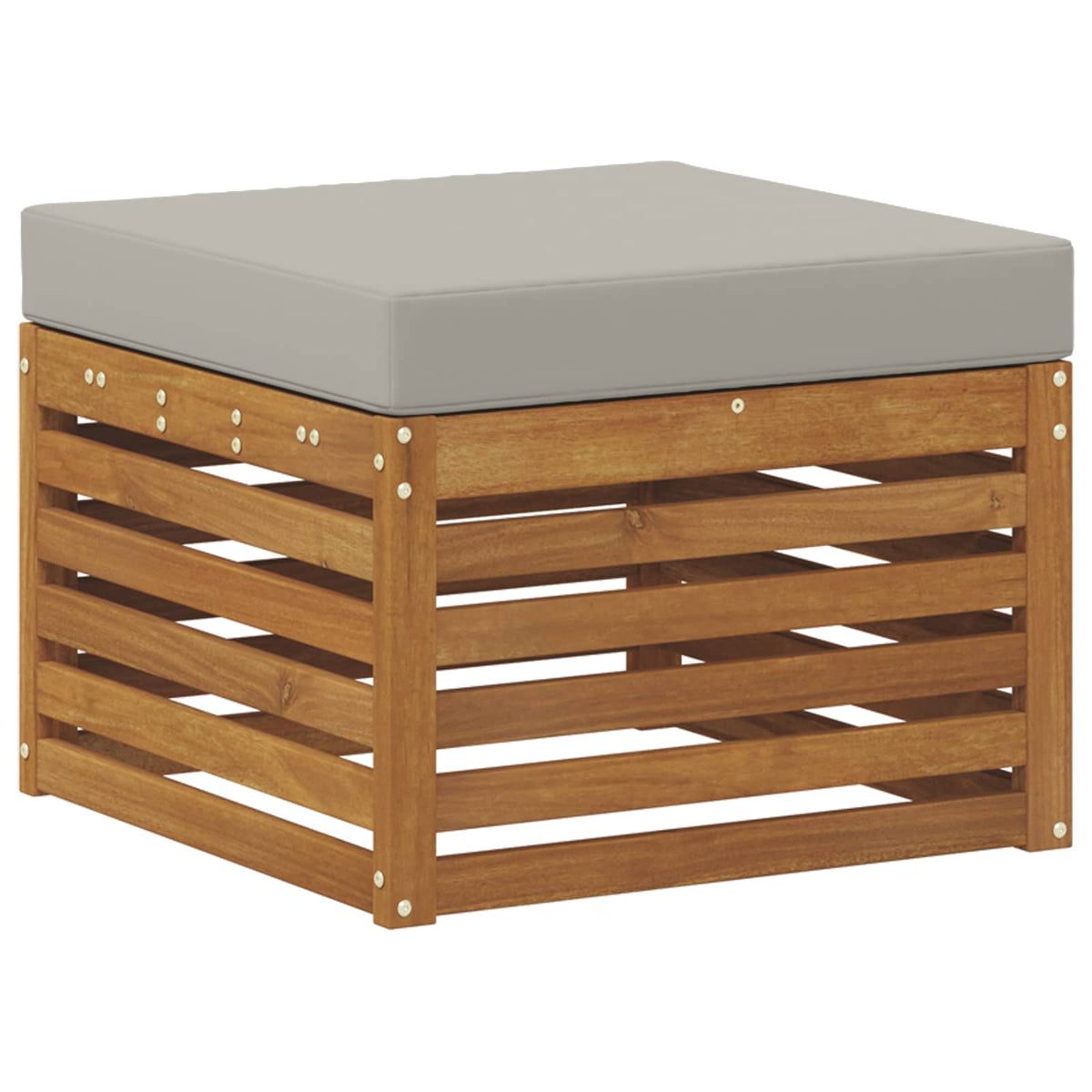 Outdoor-Fußhocker Massivholz Akazie Natur