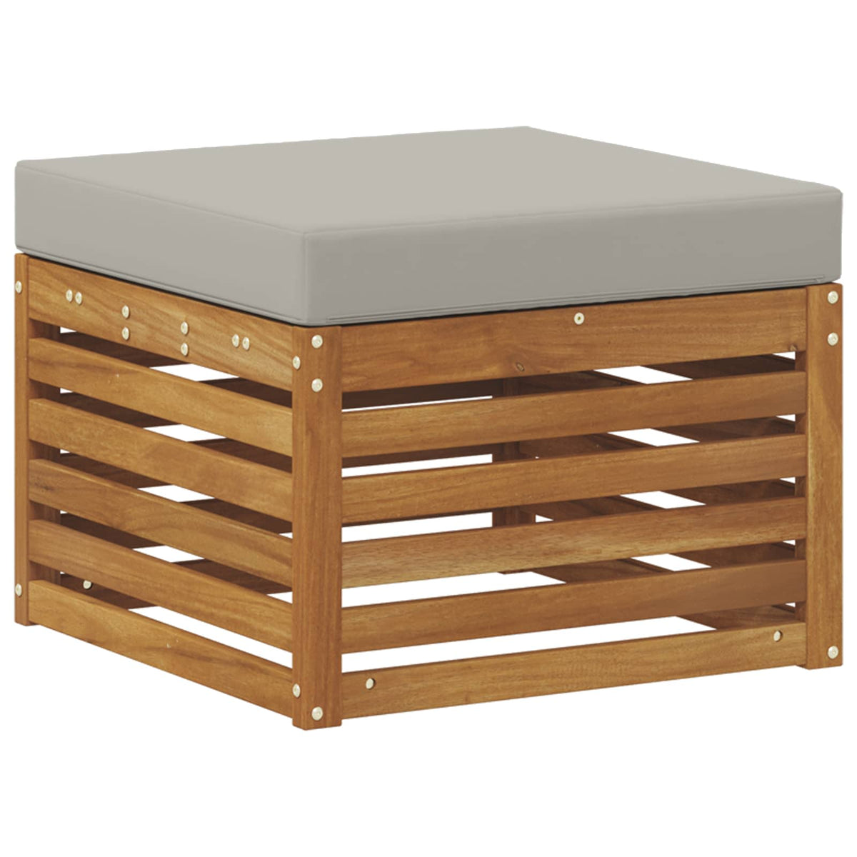 Outdoor-Fußhocker Massivholz Akazie Natur