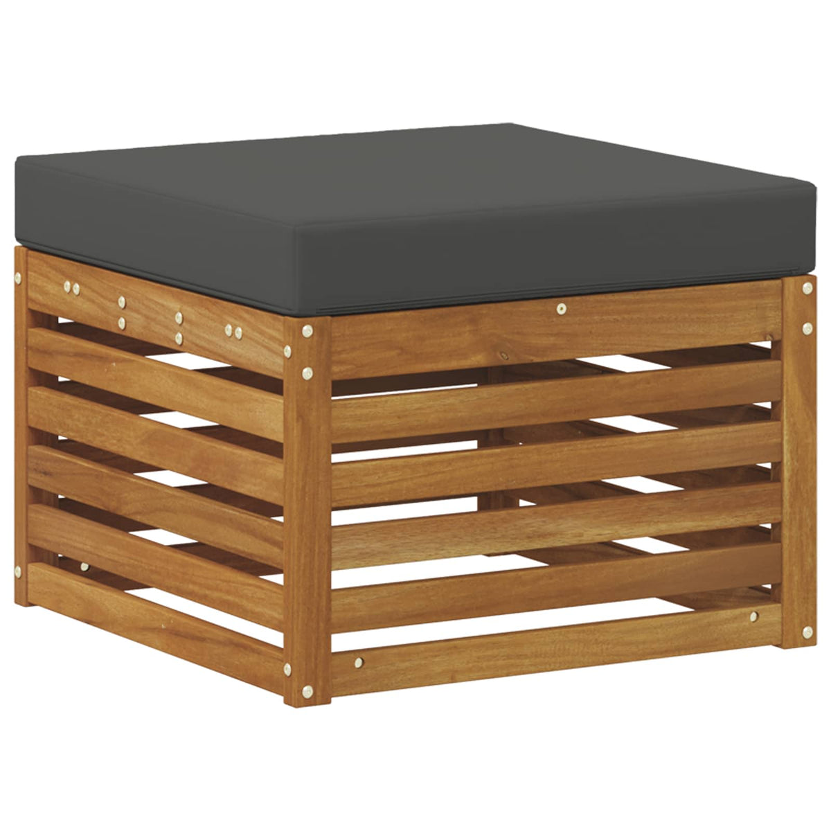 Outdoor-Fußhocker Massivholz Akazie Natur