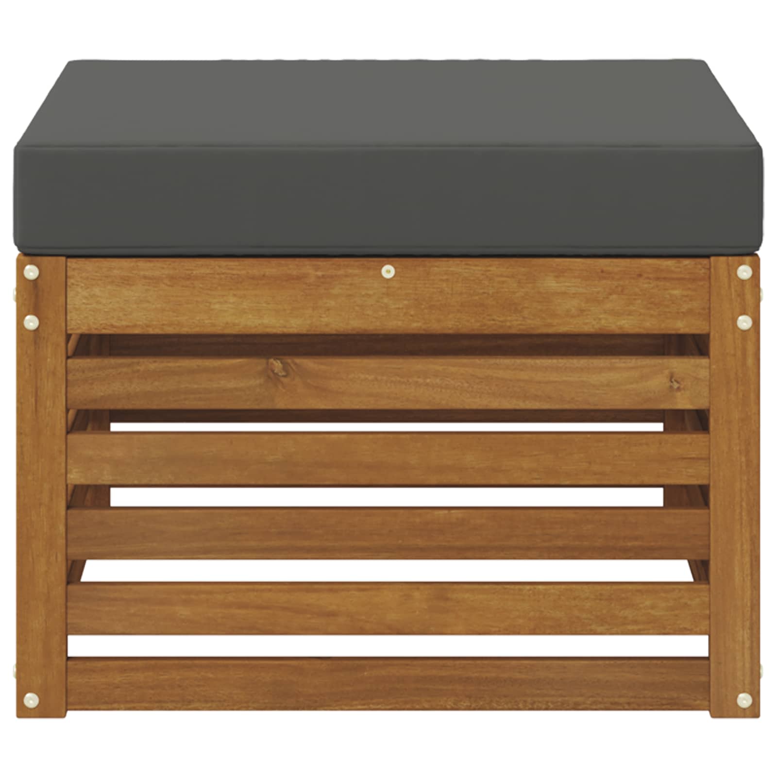 Outdoor-Fußhocker Massivholz Akazie Natur