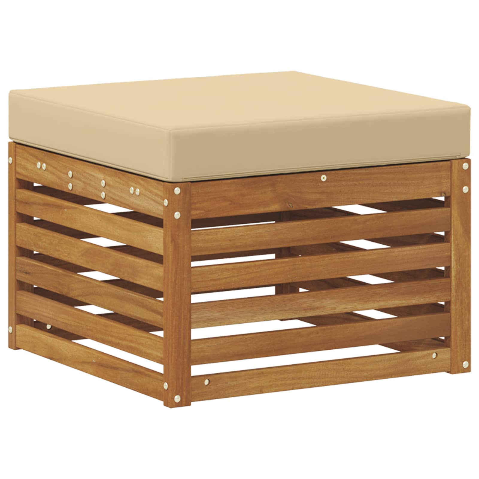 Outdoor-Fußhocker Massivholz Akazie Natur