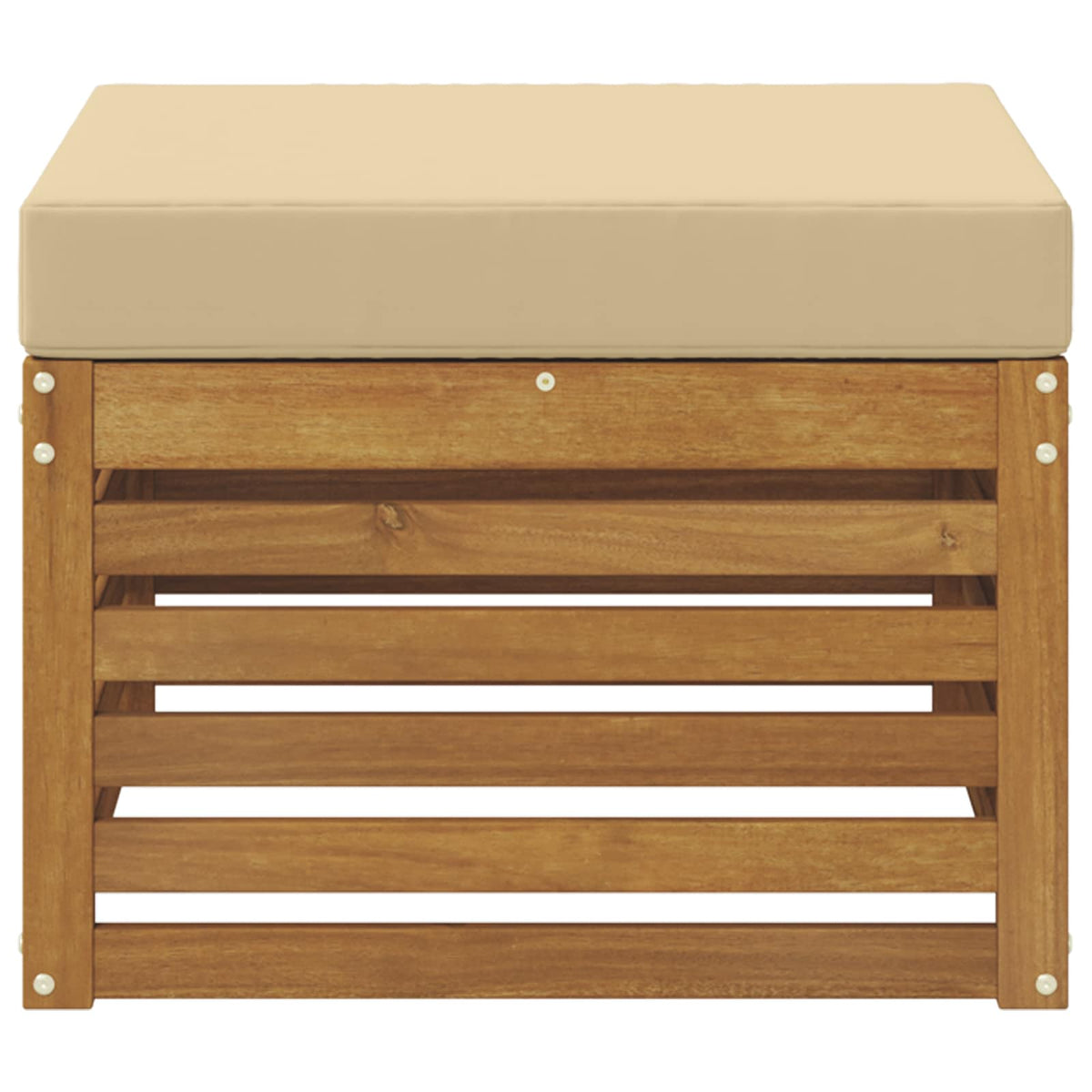 Outdoor-Fußhocker Massivholz Akazie Natur