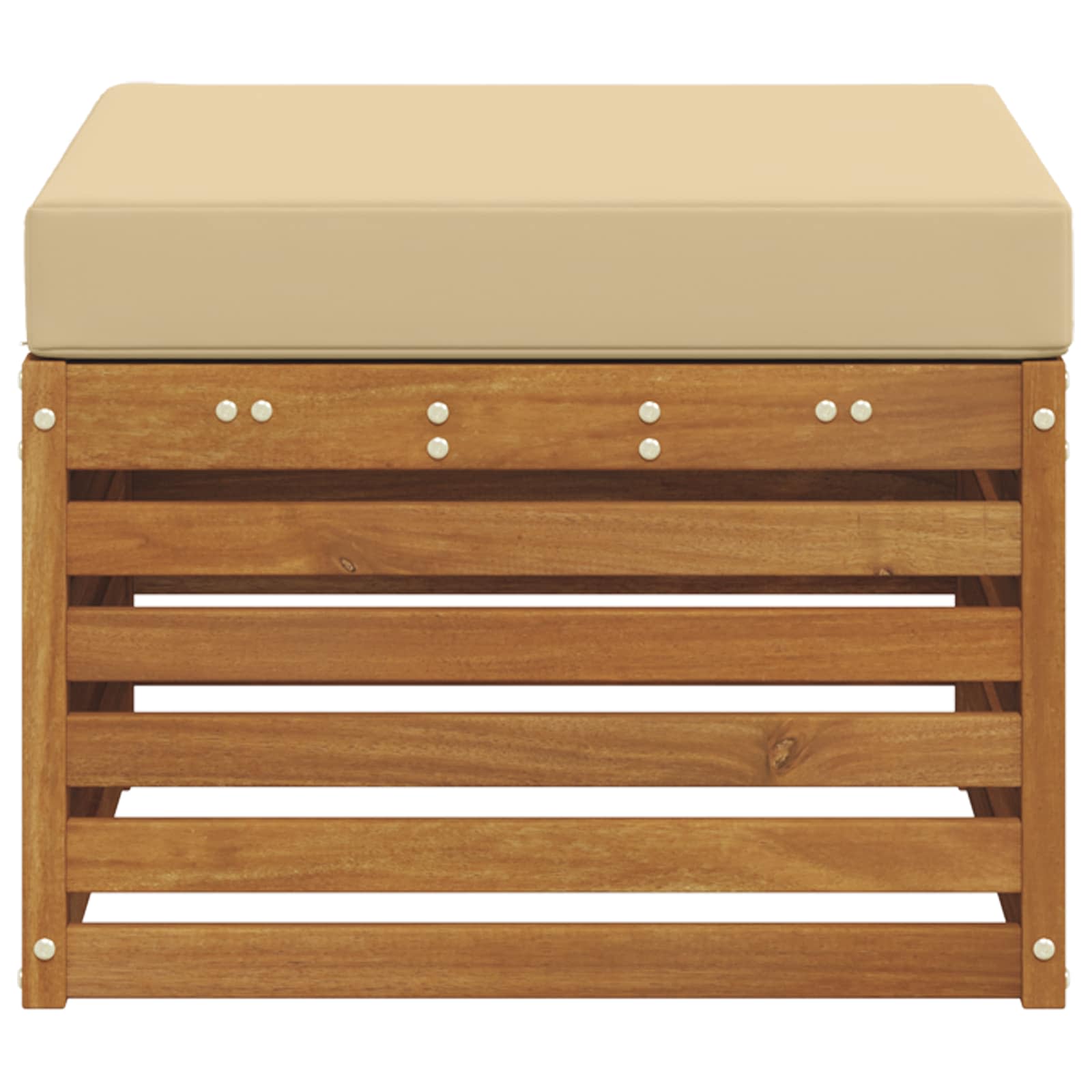 Outdoor-Fußhocker Massivholz Akazie Natur
