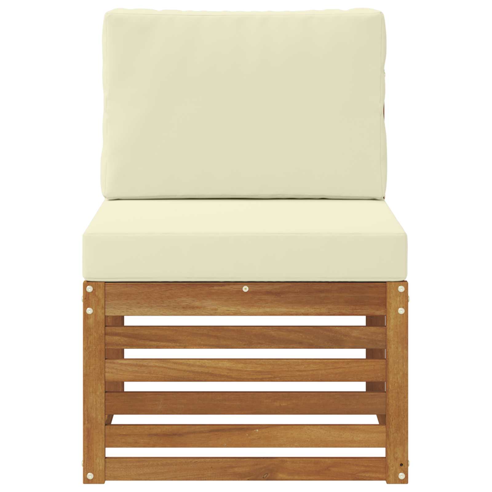 Outdoor Mittelsofa Massivholz Akazie Natur