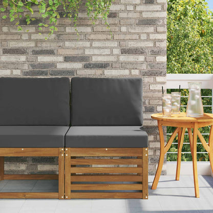 Outdoor Mittelsofa Massivholz Akazie Natur 59 x 63 x 73 cm