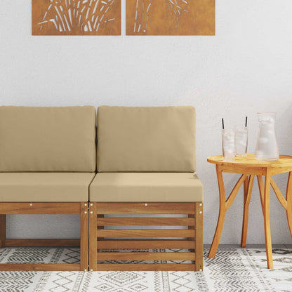 Outdoor Mittelsofa Massivholz Akazie Natur 59 x 63 x 73 cm