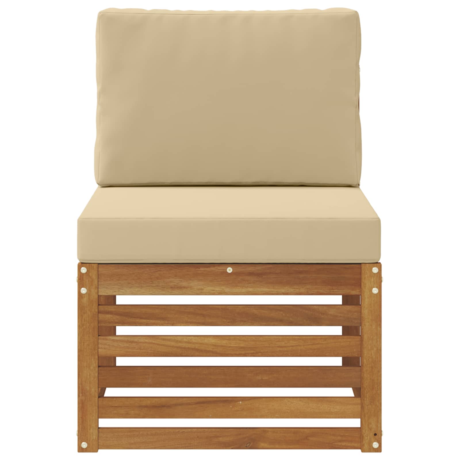 Outdoor Mittelsofa Massivholz Akazie Natur