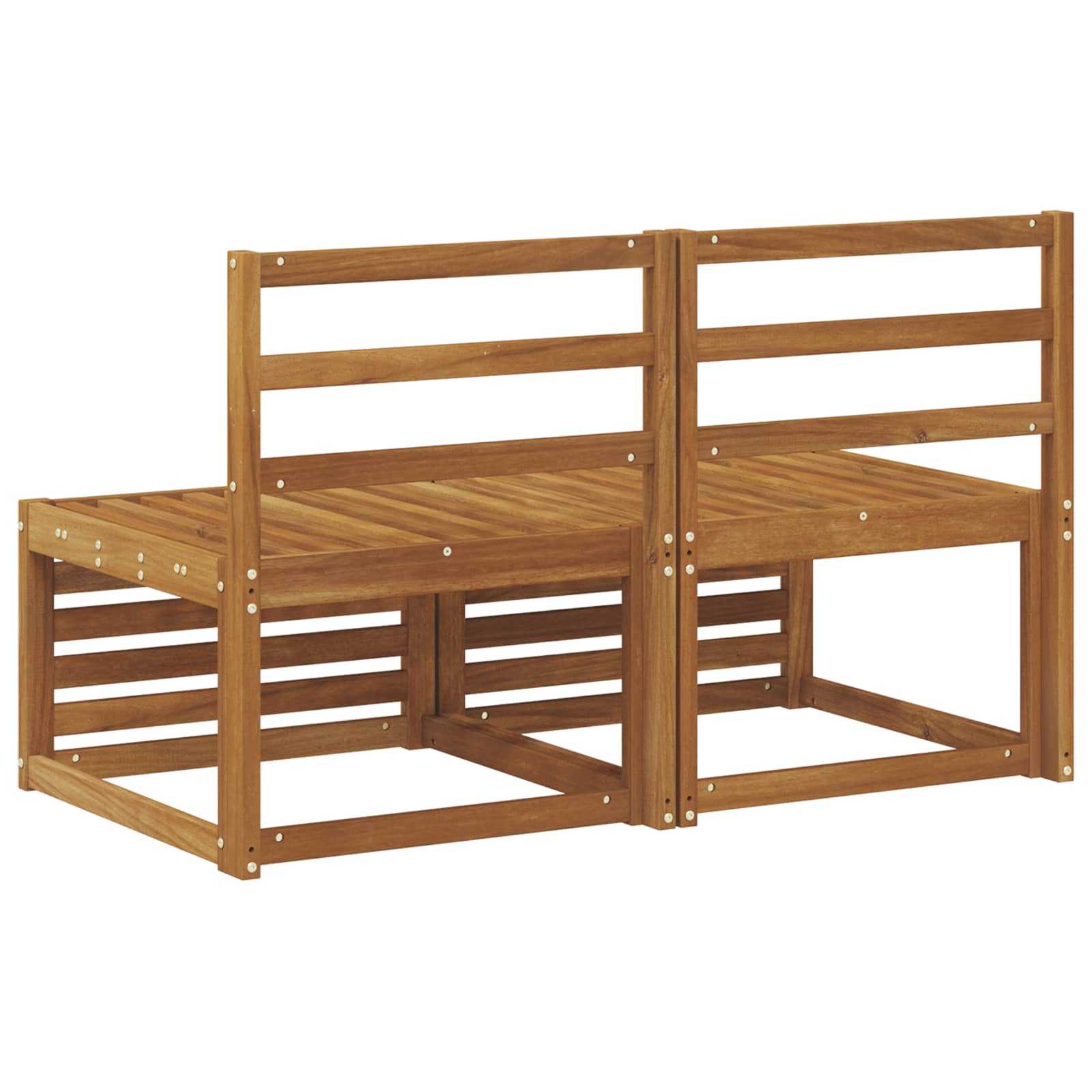 2 Stück Outdoor Mittelsofa Massivholz Akazie Natur
