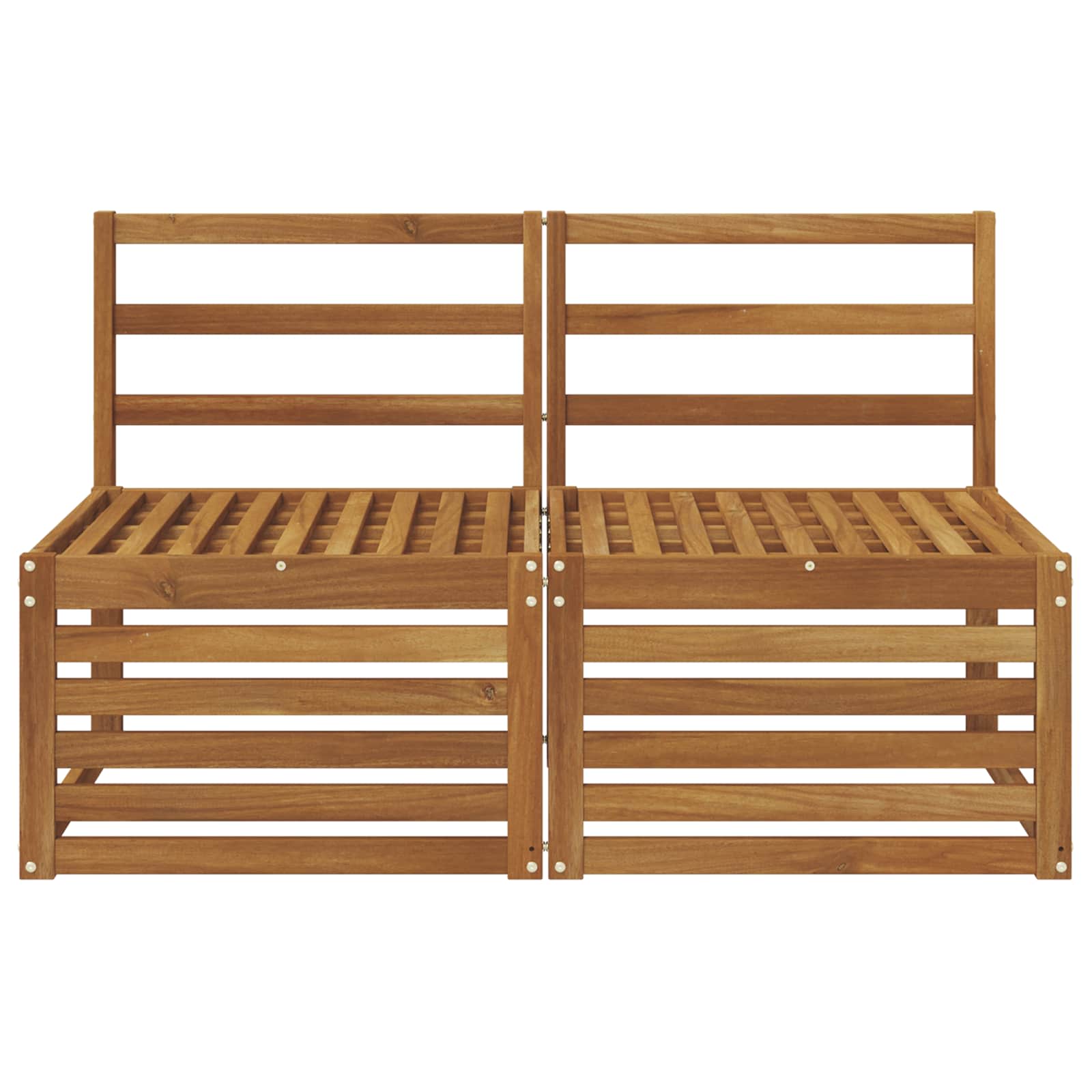 2 Stück Outdoor Mittelsofa Massivholz Akazie Natur