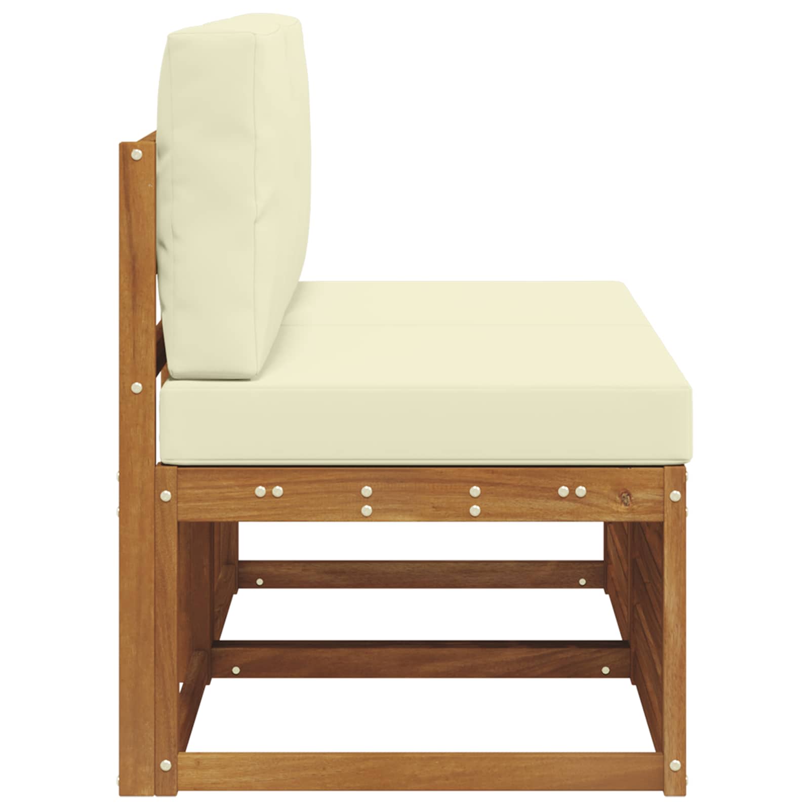 2 Stück Outdoor Mittelsofa Massivholz Akazie Natur