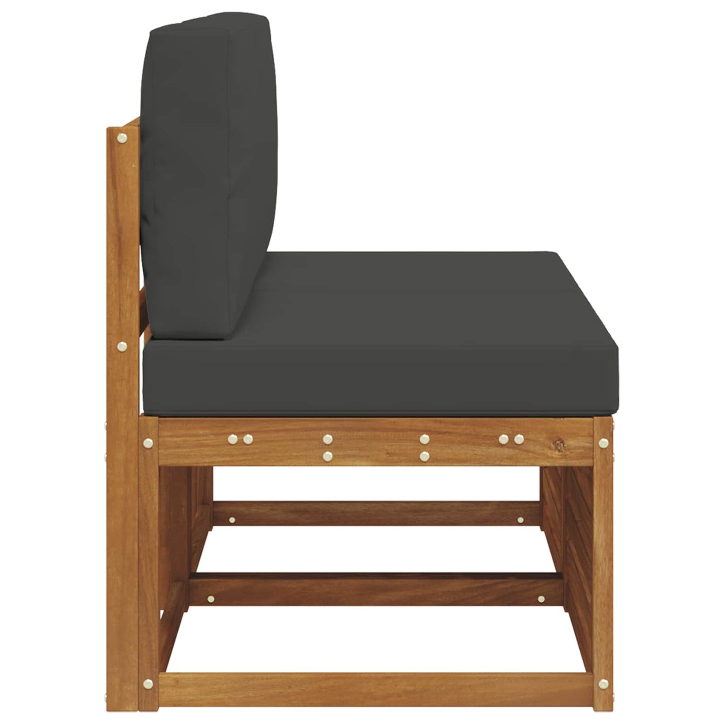 2 Stück Outdoor Mittelsofa Massivholz Akazie Natur